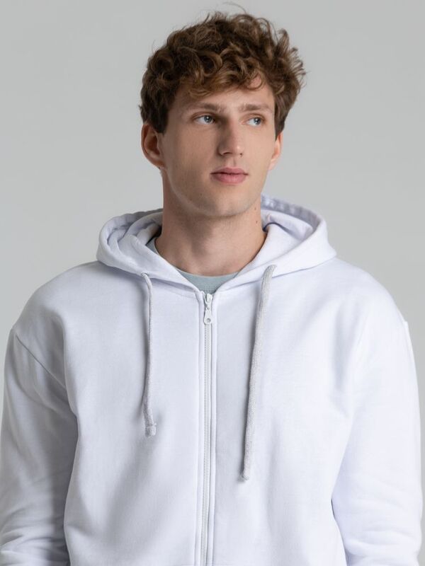 Толстовка на молнии с капюшоном Siverga Heavy 2.0, белая арт.16216.60