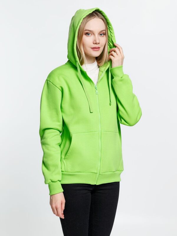 Толстовка на молнии с капюшоном Siverga Heavy 2.0, зеленое яблоко арт.16216.94