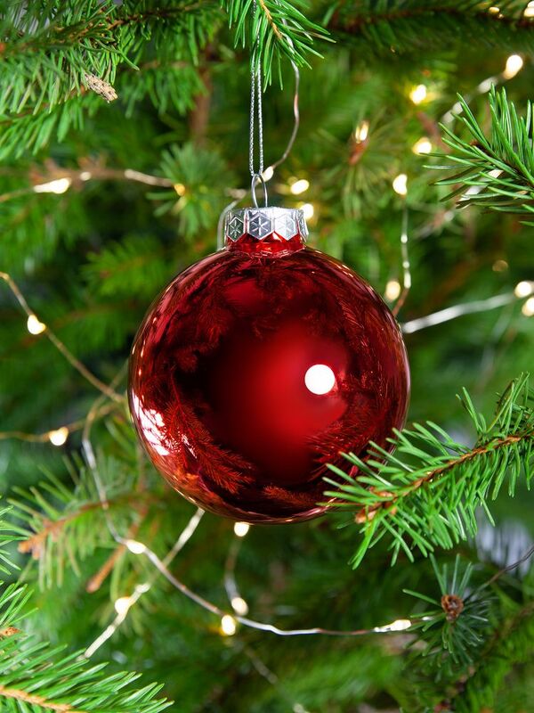 Елочный шар Finery Gloss, 8 см, глянцевый красный арт.17662.50