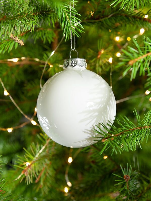 Елочный шар Finery Gloss, 8 см, глянцевый белый арт.17662.60