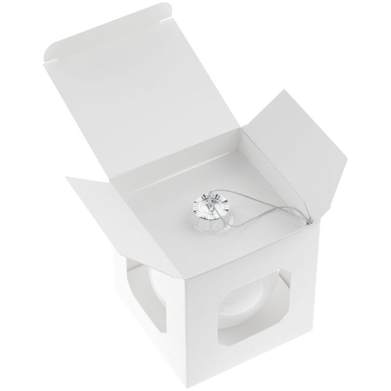 Елочный шар Finery Gloss, 8 см, глянцевый белый арт.17662.60