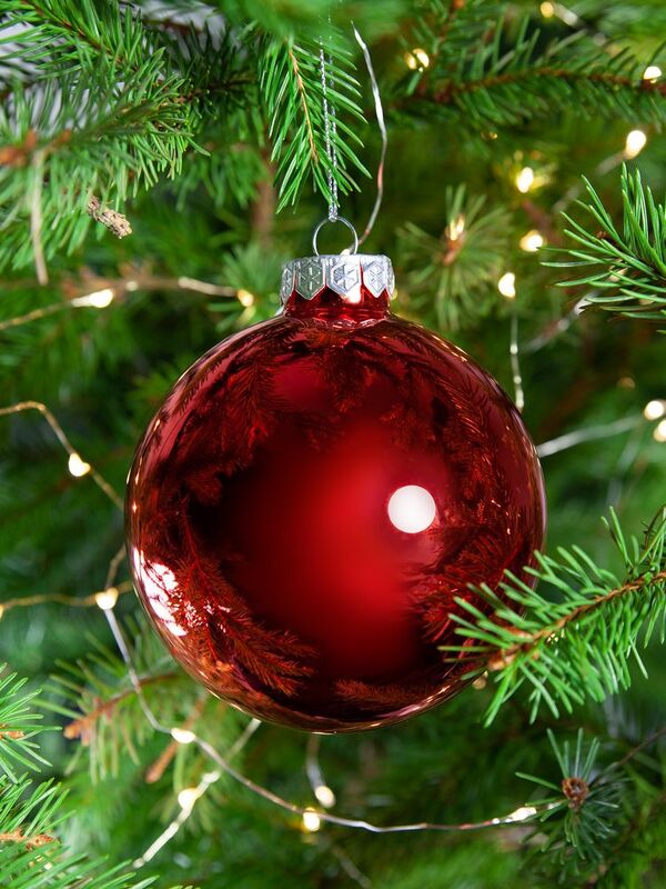 Елочный шар Finery Gloss, 10 см, глянцевый красный арт.17664.50