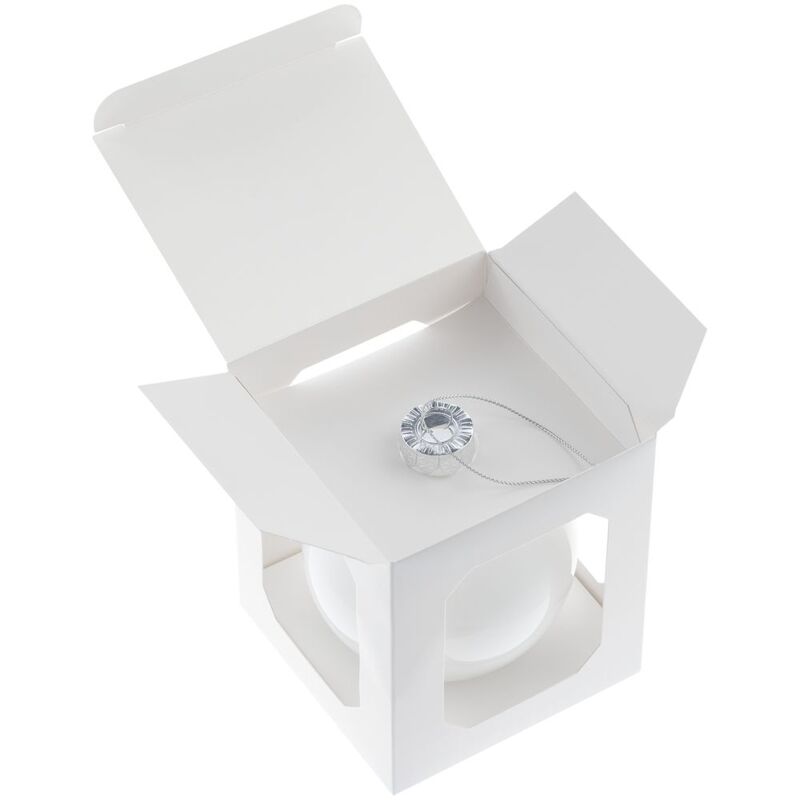 Елочный шар Finery Gloss, 10 см, глянцевый белый арт.17664.60