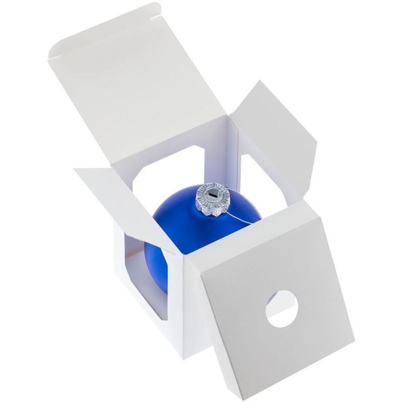 Елочный шар Finery Matt, 10 см, матовый синий арт.17665.40