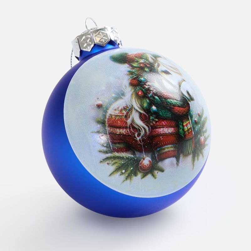 Елочный шар Finery Matt, 10 см, матовый синий арт.17665.40