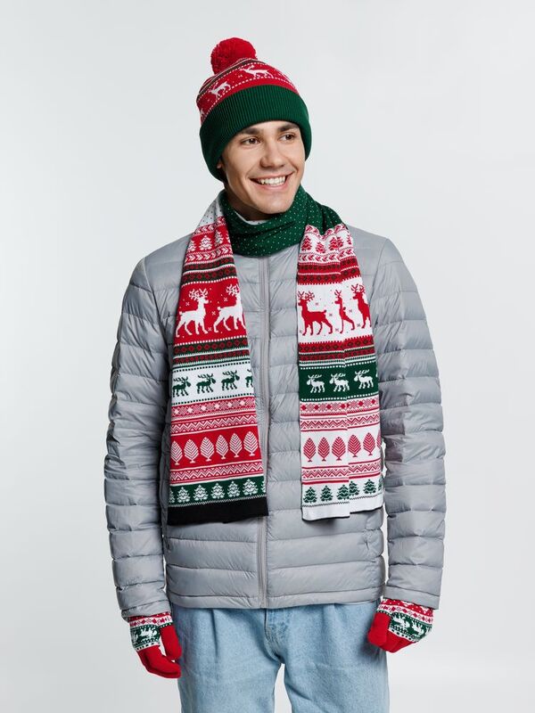 Шарф Mirakler, красный с зеленым арт.16279.59