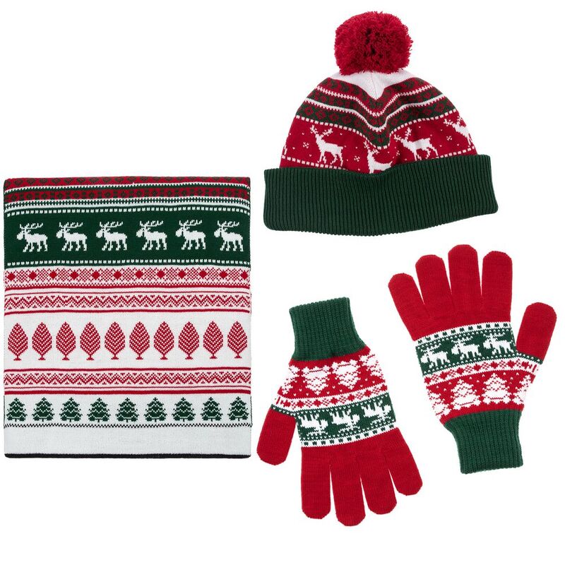 Перчатки Mirakler, красные с зеленым арт.16280.59