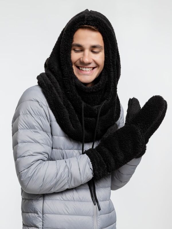 Балаклава-капюшон Flocky, черная арт.15949.30