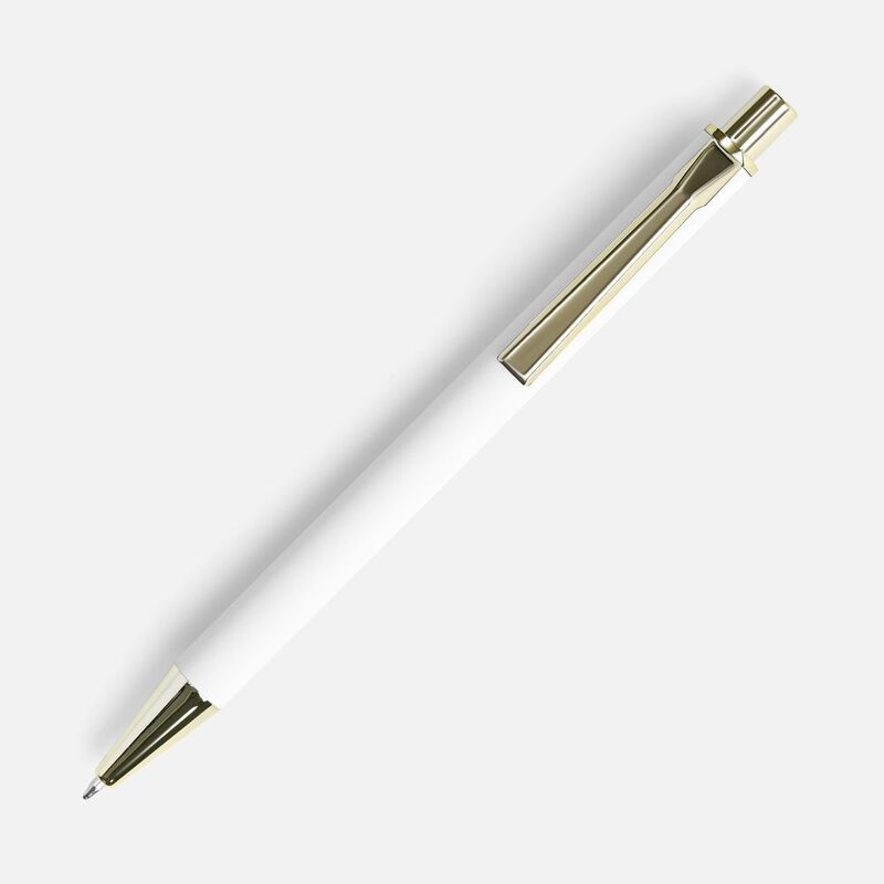 Ручка шариковая Lobby Soft Touch Gold, белая арт.18324.60