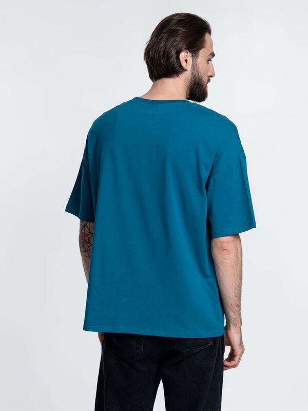 Футболка унисекс оверсайз Crosstown, бирюзовая (морская волна) арт.15213.49