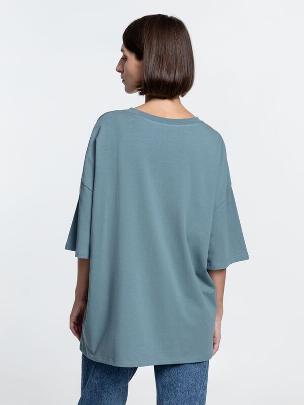 Футболка унисекс оверсайз Crosstown, серо-зеленая арт.15213.41