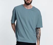 Футболка унисекс оверсайз Crosstown, серо-зеленая арт.15213.41