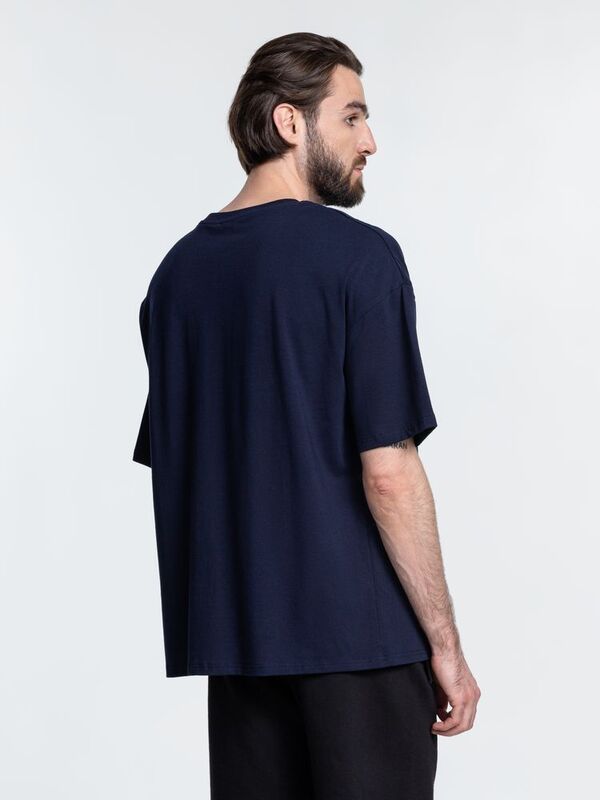 Футболка унисекс оверсайз Crosstown, темно-синяя арт.15213.40