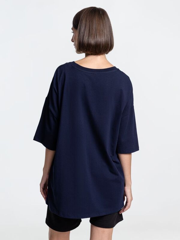 Футболка унисекс оверсайз Crosstown, темно-синяя арт.15213.40