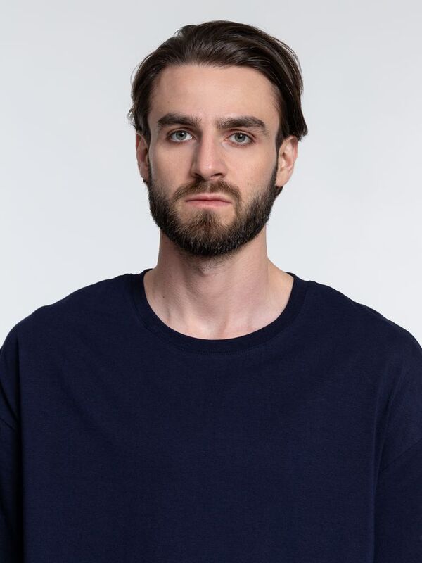 Футболка унисекс оверсайз Crosstown, темно-синяя арт.15213.40