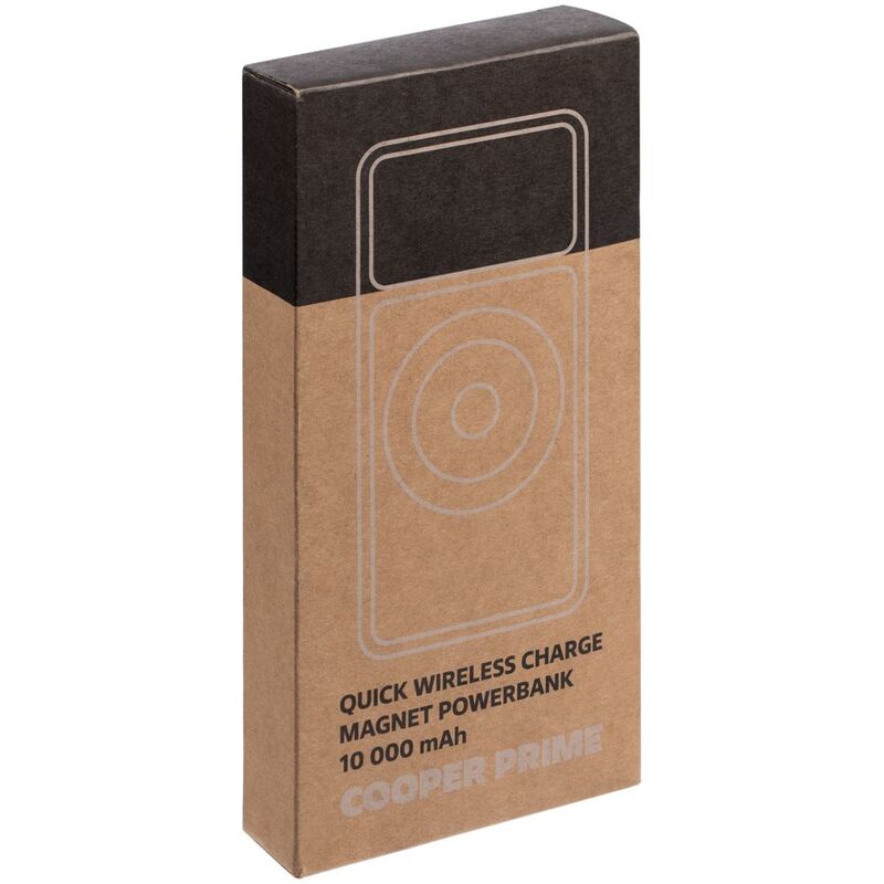 Магнитный беспроводной аккумулятор Cooper Prime 10000 мАч, серебристый арт.17711.10