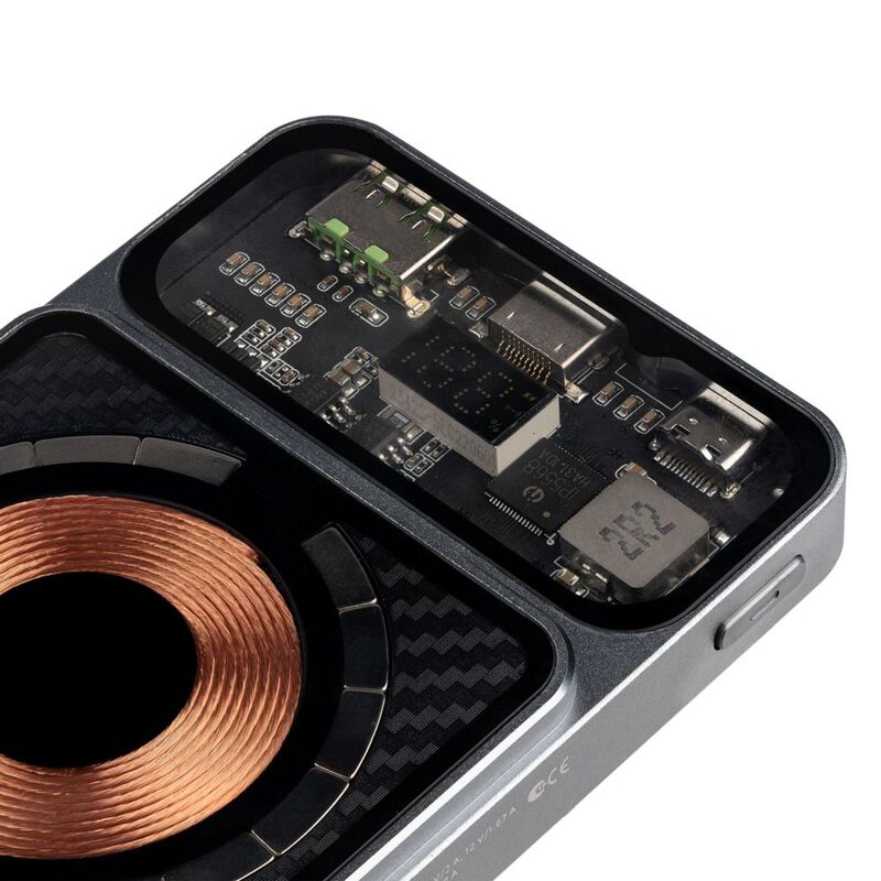 Магнитный беспроводной аккумулятор Cooper Prime 10000 мАч, темно-серый арт.17711.13