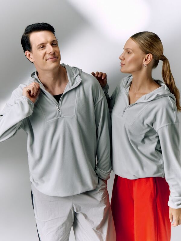 Анорак флисовый унисекс Fliska, светло-серый арт.15671.12