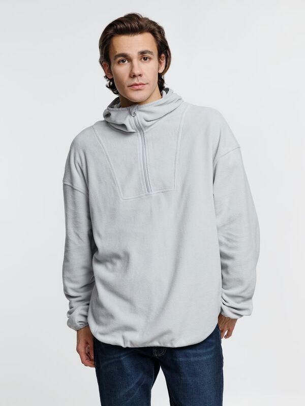 Анорак флисовый унисекс Fliska, светло-серый арт.15671.12