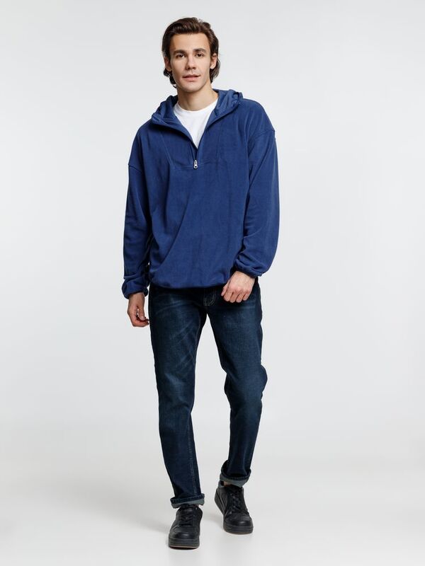 Анорак флисовый унисекс Fliska, темно-синий арт.15671.40