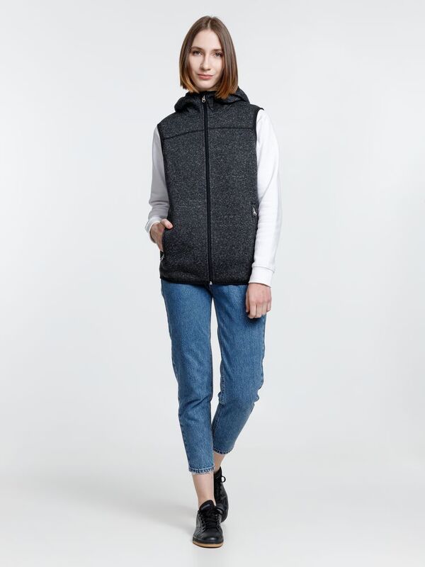Жилет с капюшоном унисекс Gotland, черный арт.16254.30