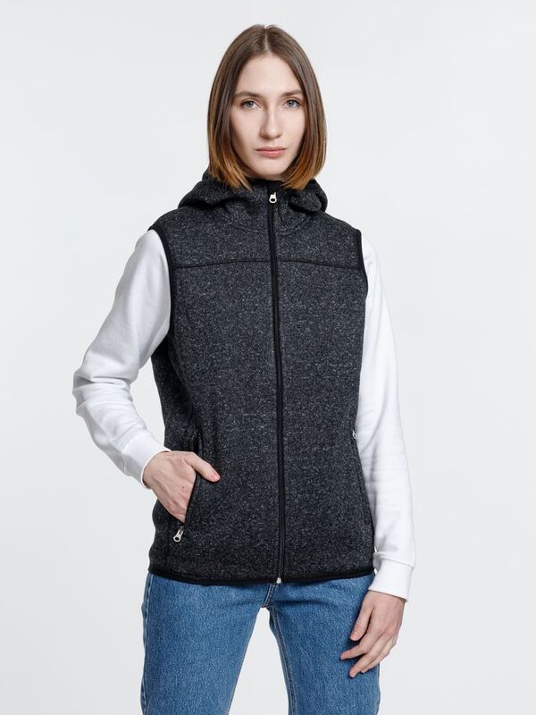 Жилет с капюшоном унисекс Gotland, черный арт.16254.30