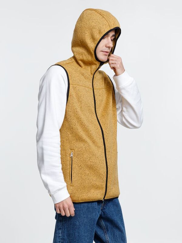 Жилет с капюшоном унисекс Gotland, горчичный арт.16254.81