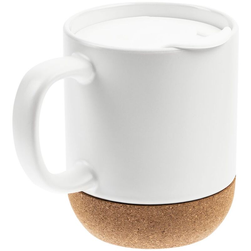 Кружка с пробковой подставкой Corky Walk для сублимационной печати, матовая, белая арт.77012.60
