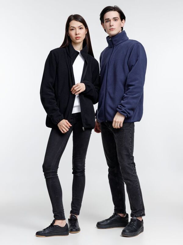 Куртка флисовая унисекс Nesse, темно-синяя арт.16772.44