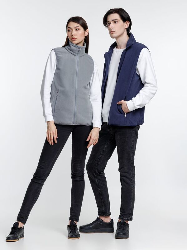 Жилет флисовый унисекс Nesse, темно-синий арт.16773.44