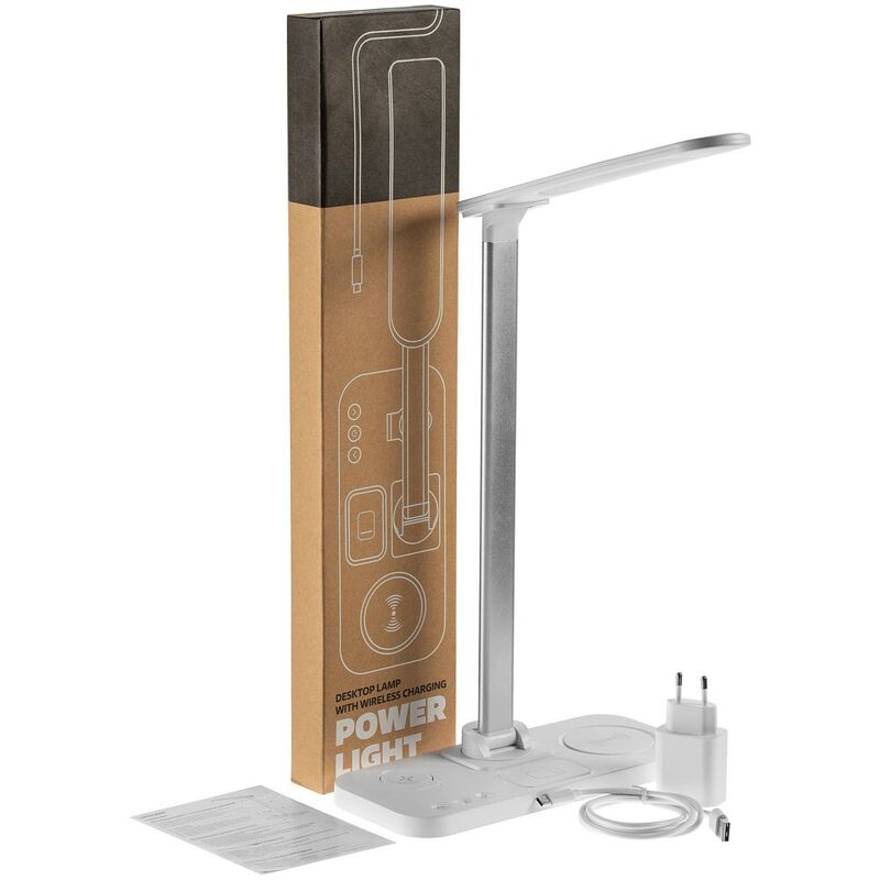 Настольная лампа с беспроводной зарядкой Power Light, белая арт.15767.60
