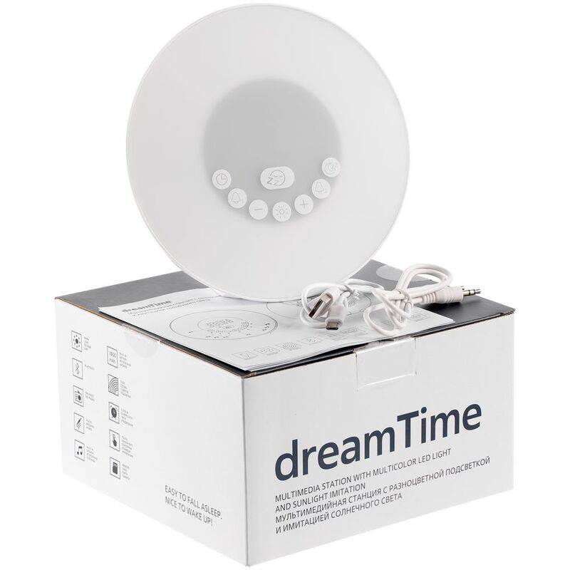 Лампа-колонка со световым будильником dreamTime, ver.2, белая арт.15729.60