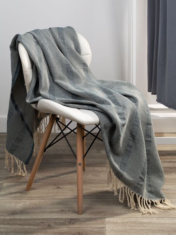 Плед &laquo;Сенеж&raquo;, серо-синий арт.16258.41