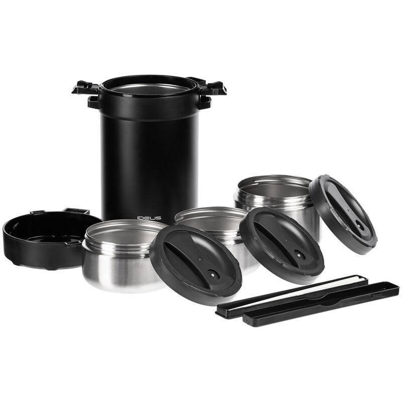 Термос для еды Jiayi в термочехле, черный арт.15957.30