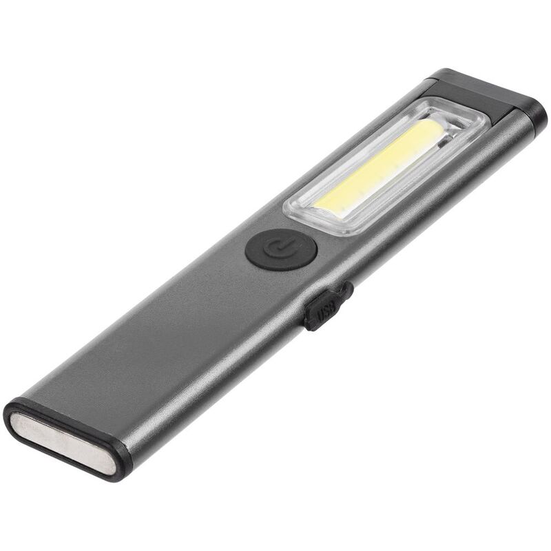 Фонарик-факел аккумуляторный Wallis с магнитом, серый арт.17728.10