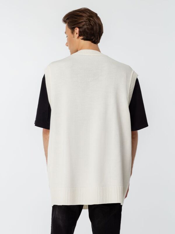 Жилет оверсайз унисекс Tad в сумке, молочно-белый арт.16435.61