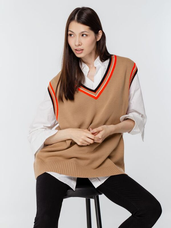 Жилет оверсайз унисекс Cornell в сумке, бежевый арт.16436.12