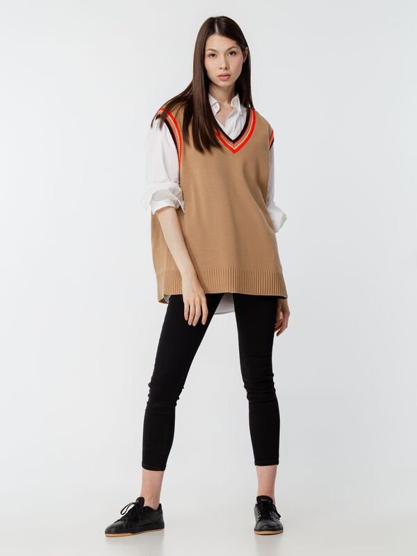 Жилет оверсайз унисекс Cornell в сумке, бежевый арт.16436.12