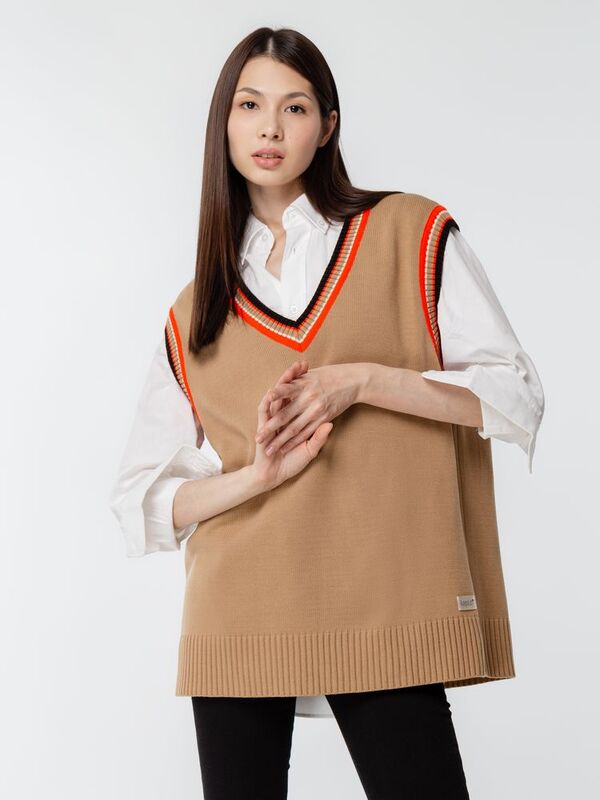 Жилет оверсайз унисекс Cornell в сумке, бежевый арт.16436.12