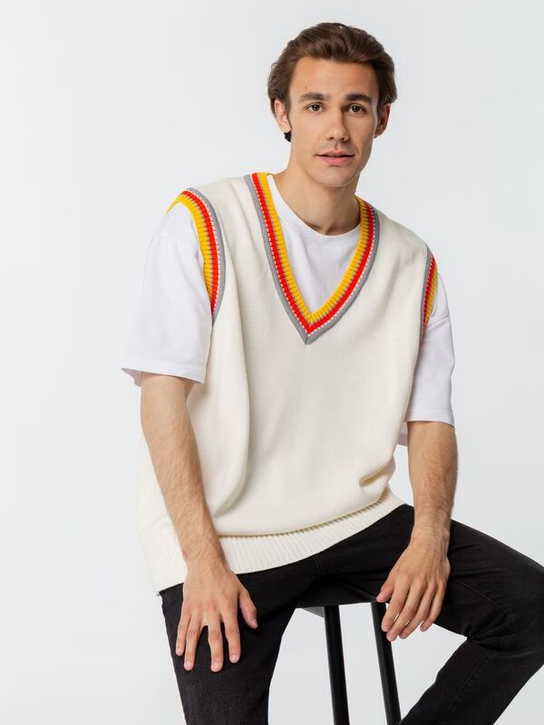 Жилет оверсайз унисекс Cornell в сумке, молочно-белый арт.16436.61