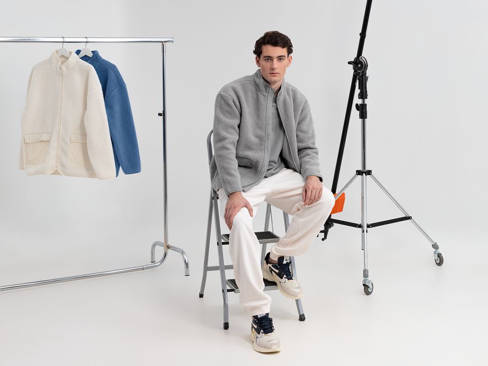 Куртка унисекс Oblako, светло-серая арт.20419.10