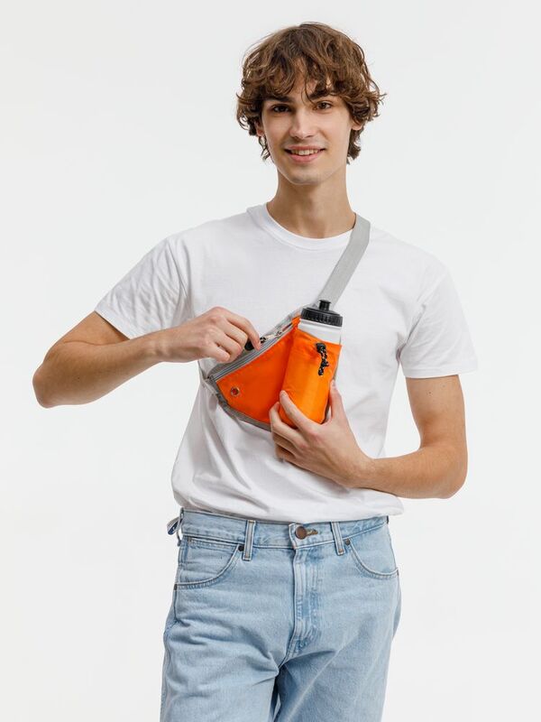Сумка поясная с отделением для бутылки Waterun, оранжевая арт.16288.20