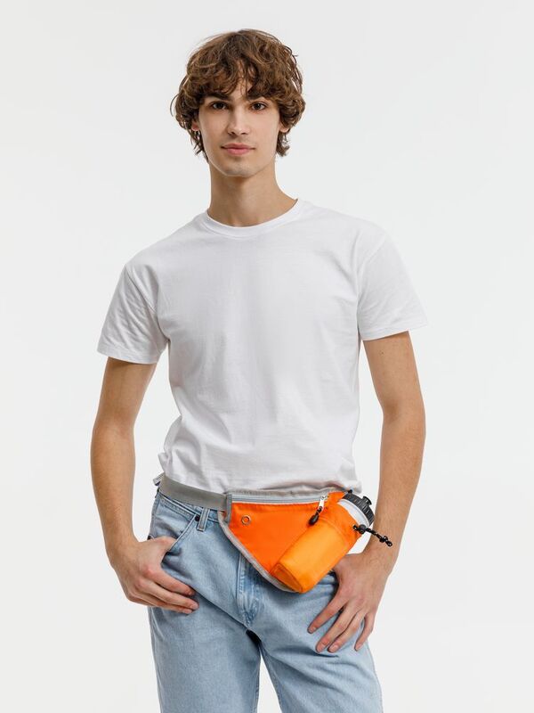 Сумка поясная с отделением для бутылки Waterun, оранжевая арт.16288.20