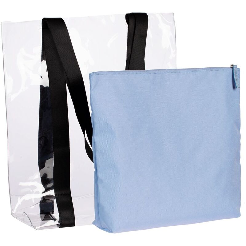 Шопер Clarity с голубым органайзером, прозрачный арт.14023.14