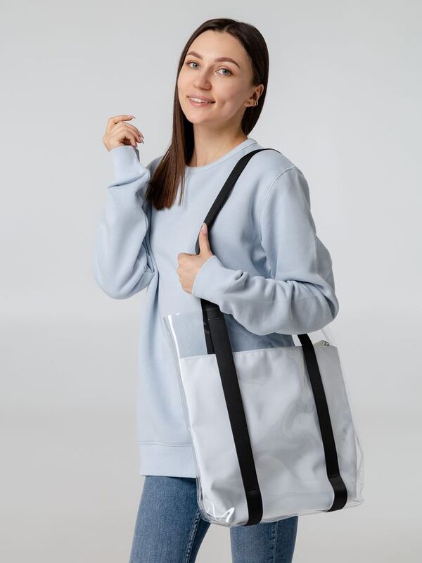 Шопер Clarity с голубым органайзером, прозрачный арт.14023.14