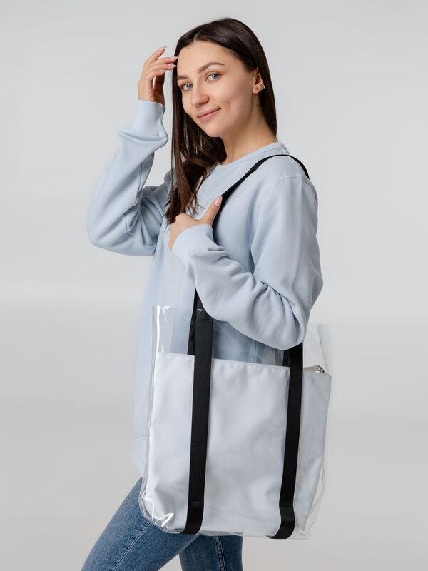 Шопер Clarity с красным органайзером, прозрачный арт.14023.50