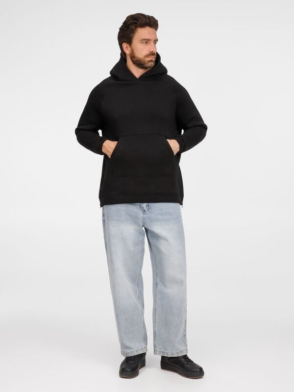 Худи унисекс оверсайз Easy Street, черное арт.19155.30