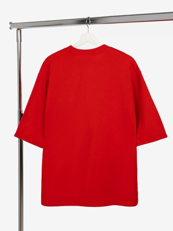 Футболка оверсайз унисекс Kosmos 2.0, красная арт.14610.50
