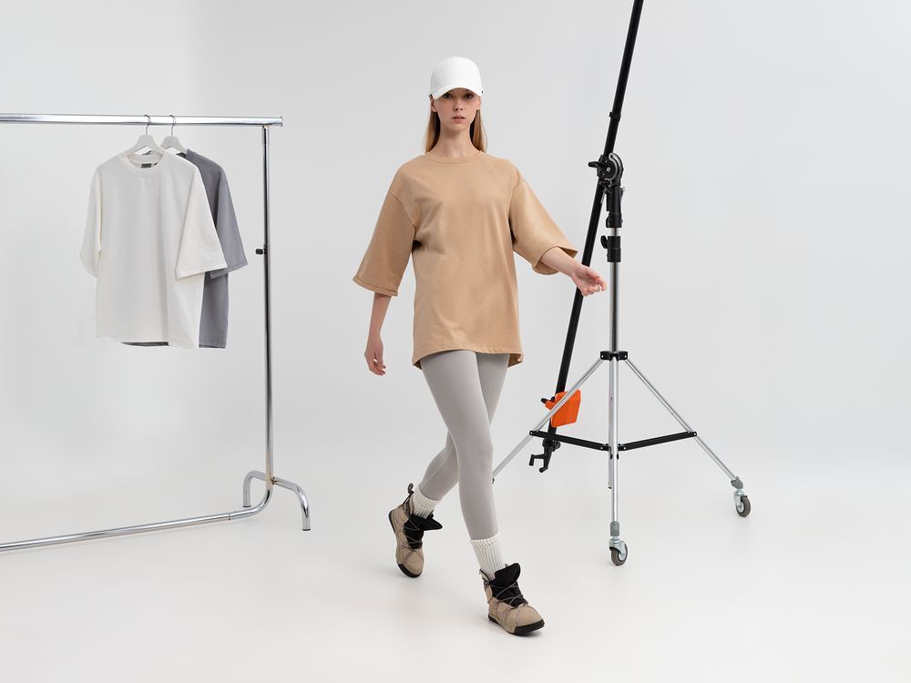 Футболка оверсайз унисекс Kosmos 2.0, бежевая арт.14610.12