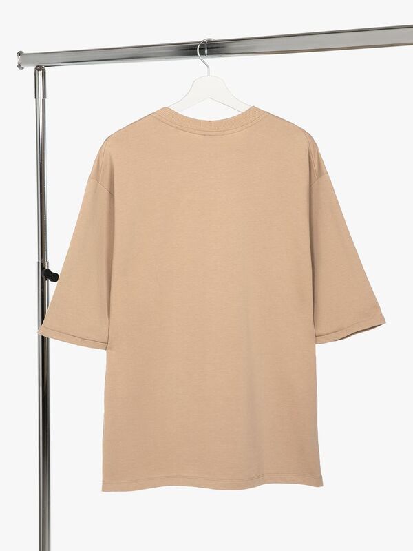 Футболка оверсайз унисекс Kosmos 2.0, бежевая арт.14610.12